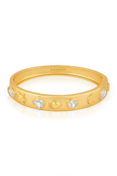 Isharya Mirror Oval Hinge Bangle indian designer wear online shopping melange singapore