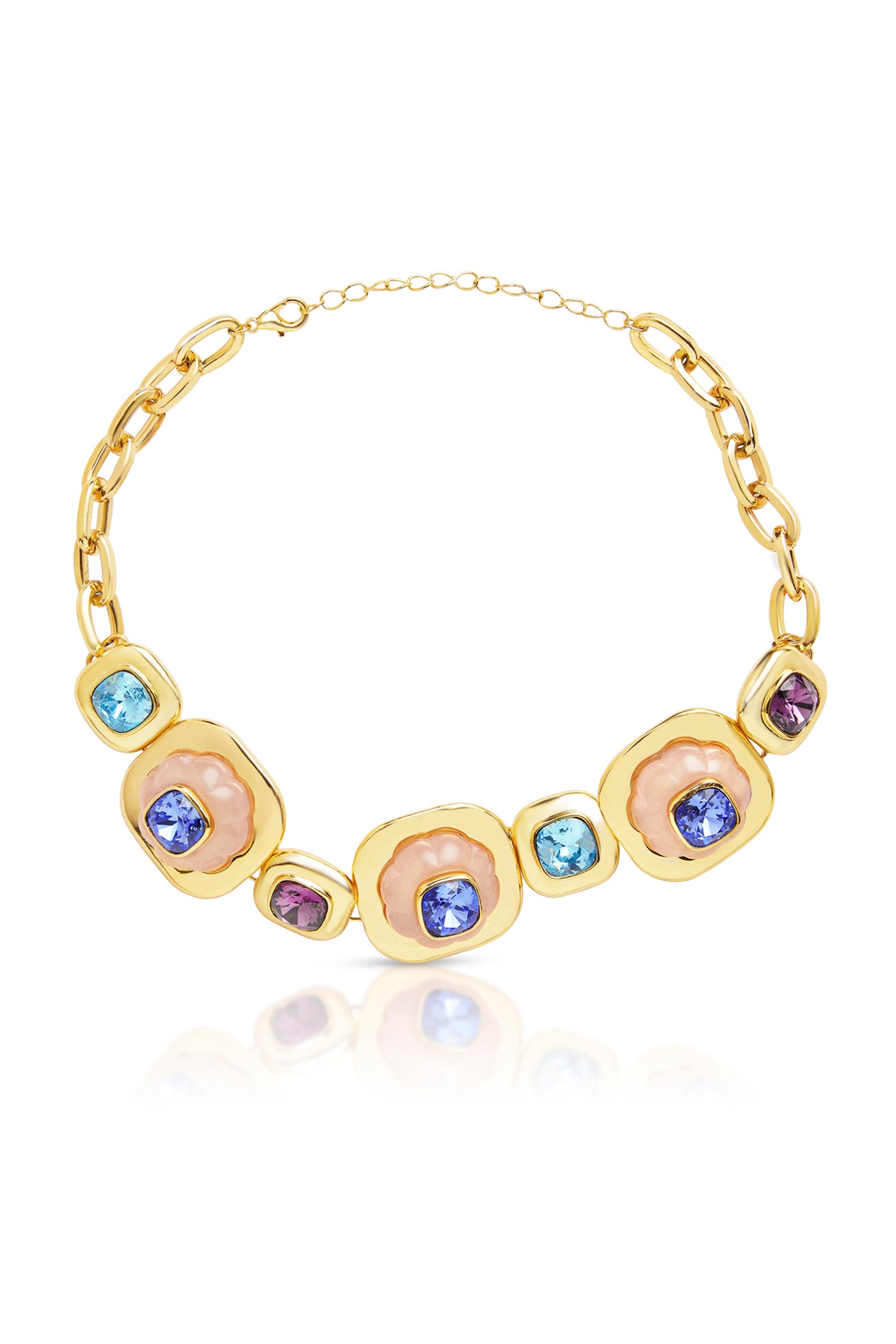 Isharya Multicolour Crystal Choker In 18kt Gold Plated indian designer wear online shopping melange singapore