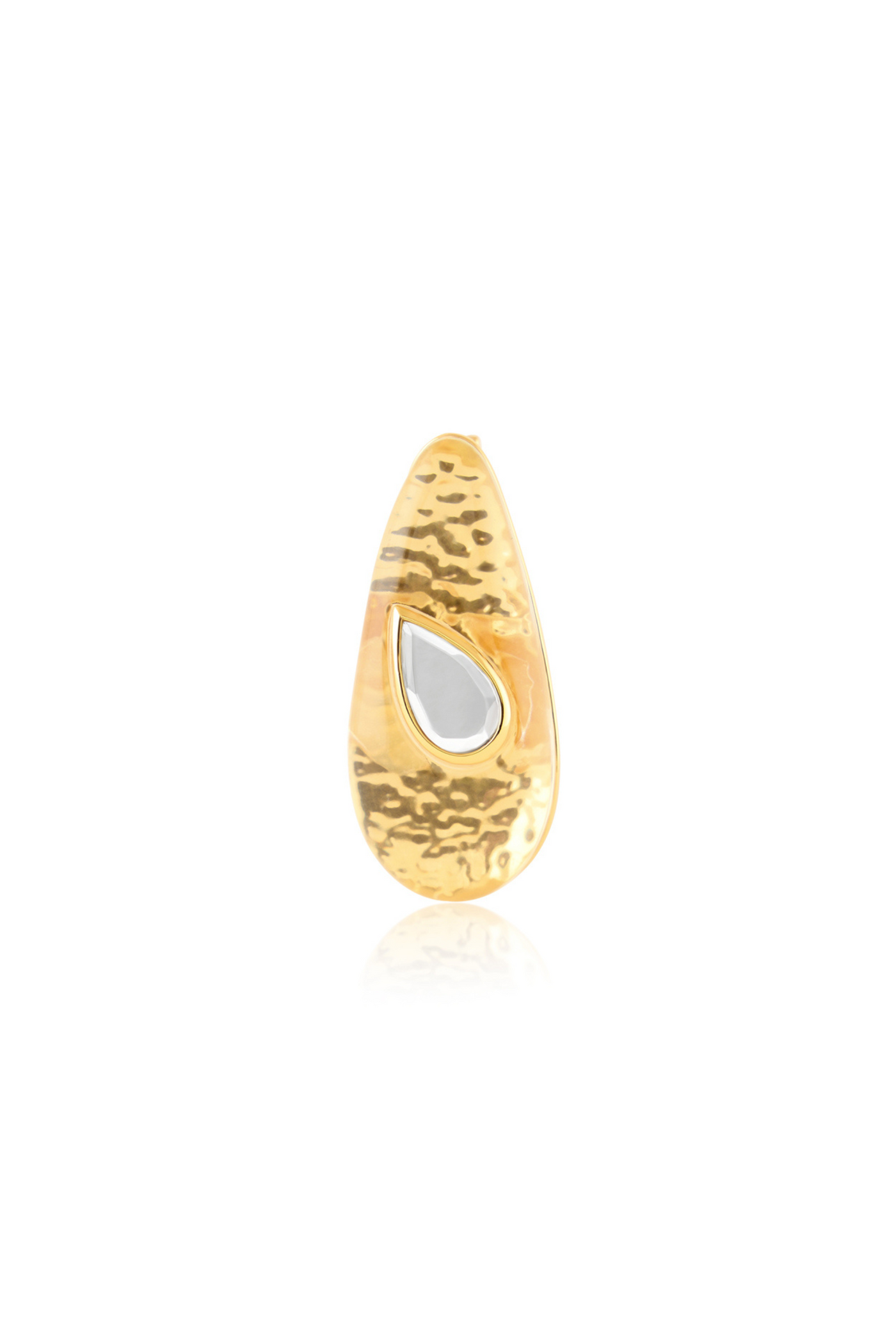 Noor Two Finger Ring In 18Kt Gold Plated