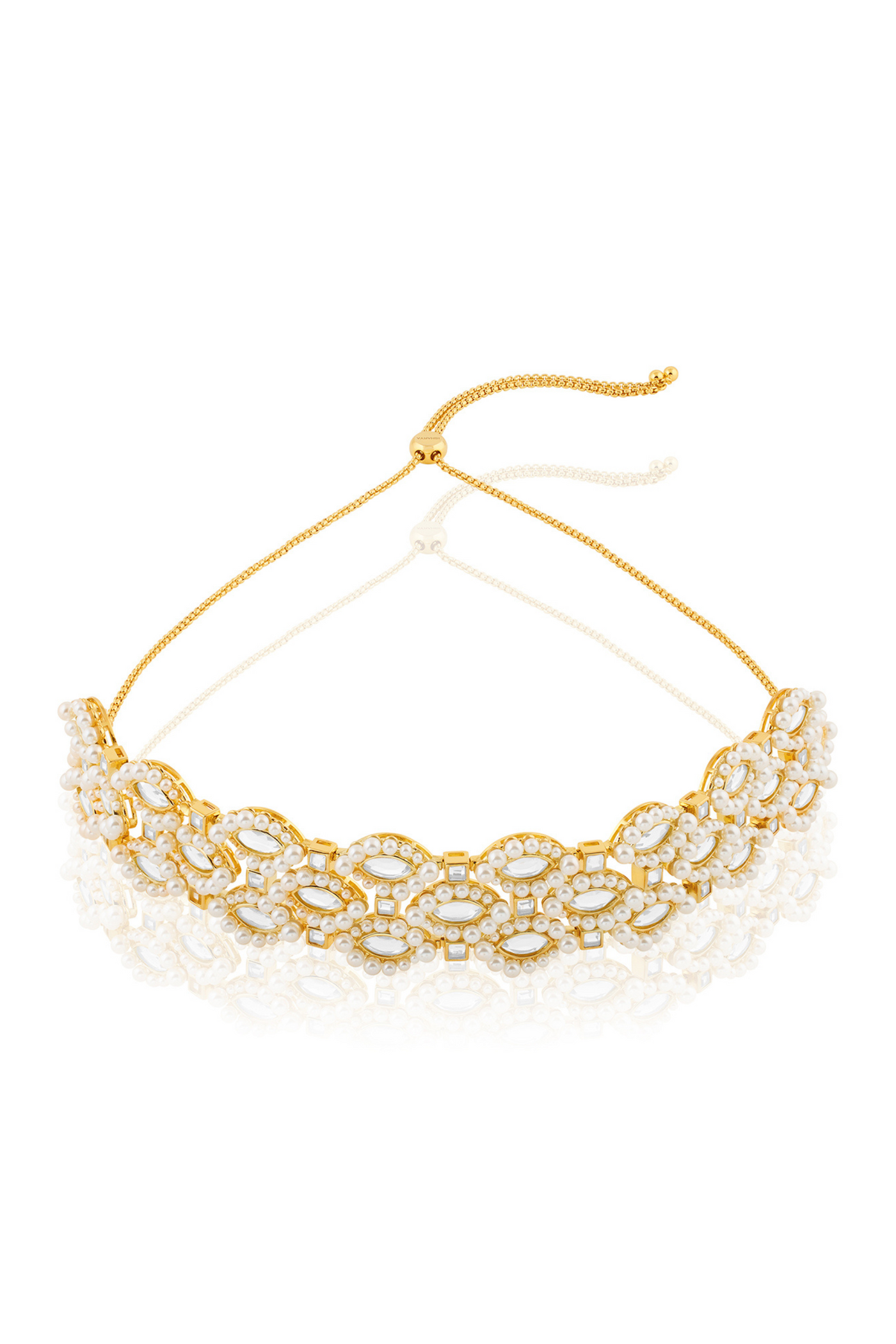 Noor Wide Choker In 18Kt Gold Plated Melange Singapore Online Shopping Indian Designer Wear Isharya