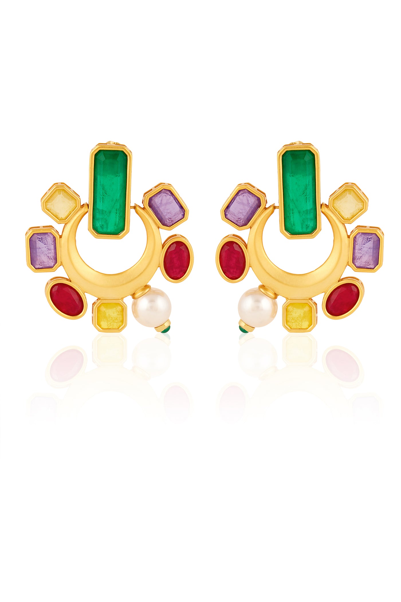 Isharya Opulent Gemstone Studs indian designer wear online shopping melange singapore