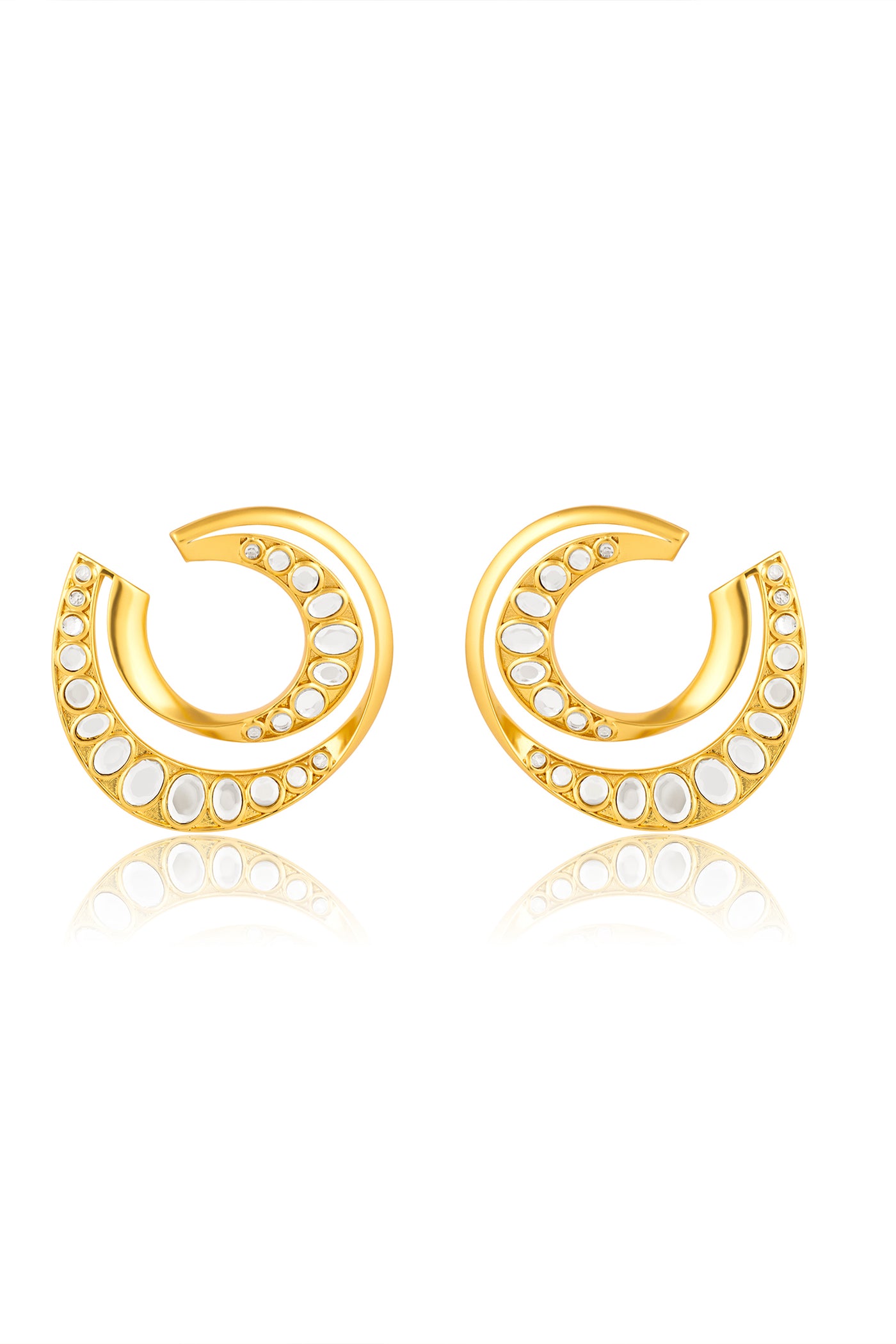 Isharya Orange Peel Double Hoops indian designer wear online shopping melange singapore
