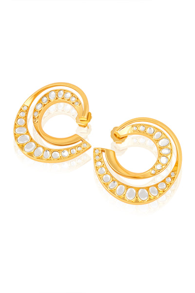 Isharya Orange Peel Double Hoops indian designer wear online shopping melange singapore
