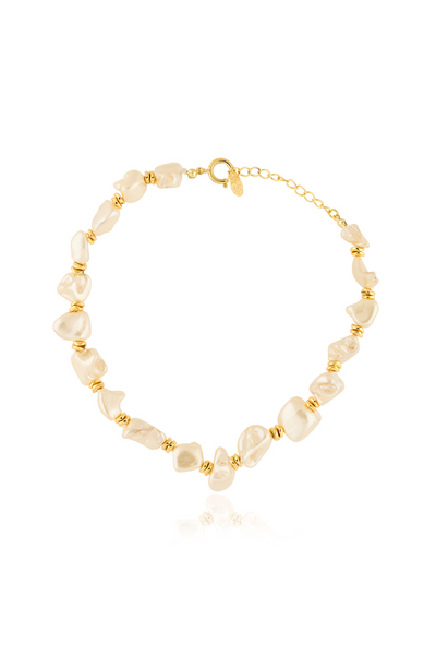 Pearl Riviere Collar Necklace In 18Kt Gold Plated Melange Singapore Online Shopping Indian Designer Wear Isharya