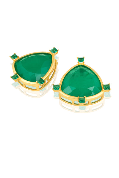 Isharya Petit Emerald Studs indian designer wear online shopping melange singapore