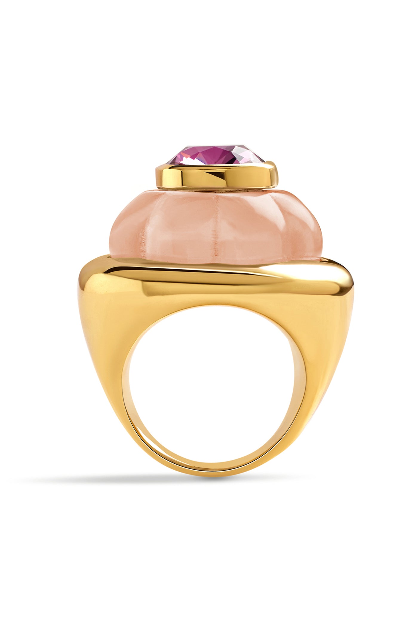 Isharya Pink Amethyst Ring In 18kt Gold Plated indian designer wear online shopping melange singapore