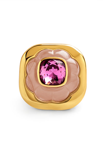 Isharya Pink Amethyst Ring In 18kt Gold Plated indian designer wear online shopping melange singapore