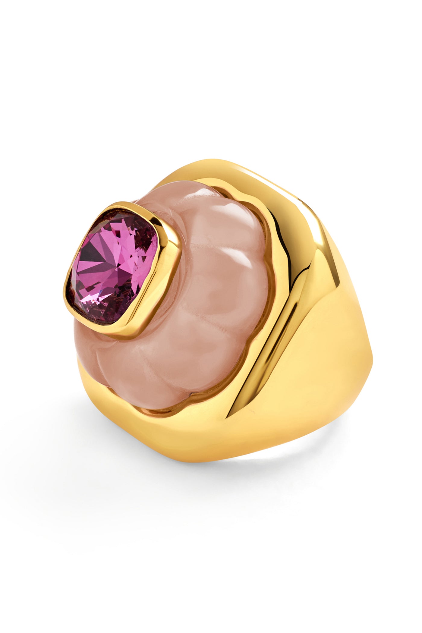 Isharya Pink Amethyst Ring In 18kt Gold Plated indian designer wear online shopping melange singapore