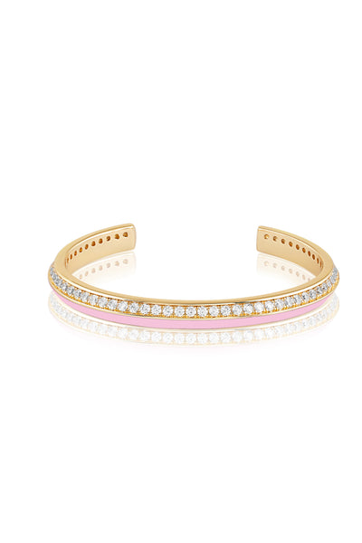 Isharya Pink Disco Cuff Bracelet 18Kt Gold Plated indian designer wear online shopping melange singapore