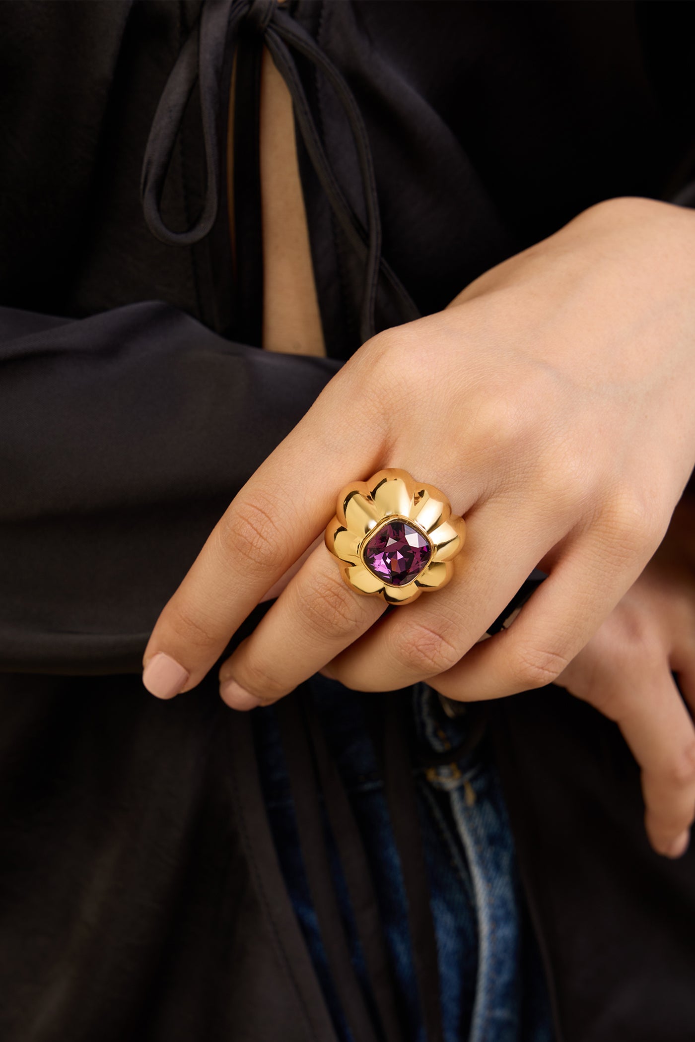 Isharya Pink Things Statement Ring In 18kt Gold Plated indian designer wear online shopping melange singapore