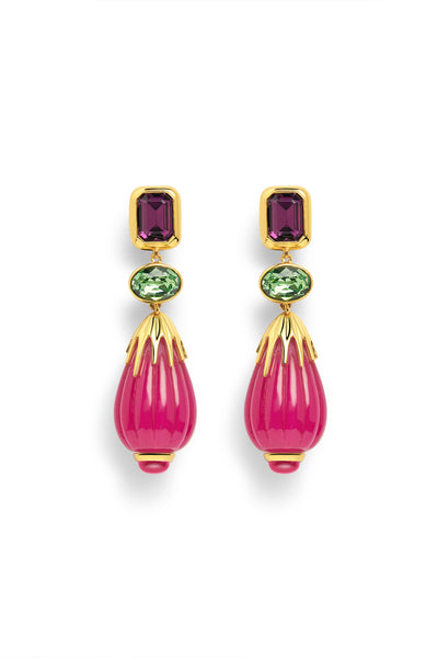 Isharya Pink Tourmaline Earrings In 18kt Gold Plated indian designer wear online shopping melange singapore