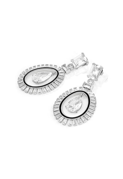 Isharya Plush Enamel Drop Earrings In Rhodium Plating indian designer wear online shopping melange singapore