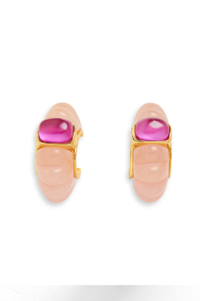 Isharya Pretty In Pink Hoops In 18kt Gold Plated indian designer wear online shopping melange singapore