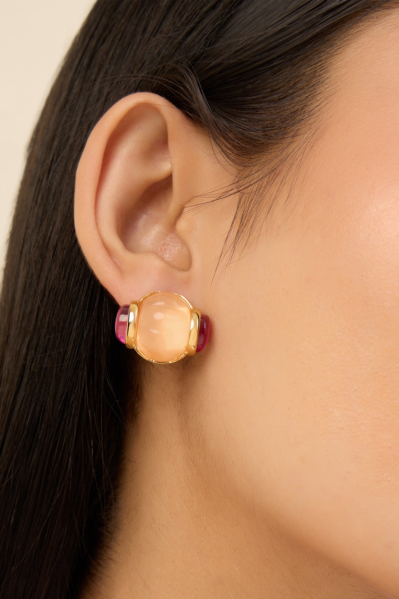 Isharya Pretty In Pink Studs In 18kt Gold Plated indian designer wear online shopping melange singapore