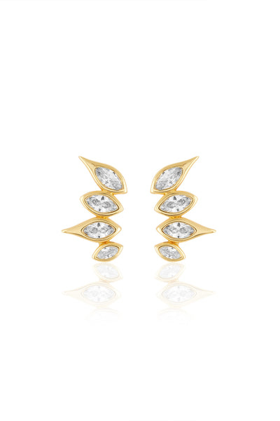 Isharya Punk Tennis Ear Climbers In 18Kt Gold Plated indian designer wear online shopping melange singapore