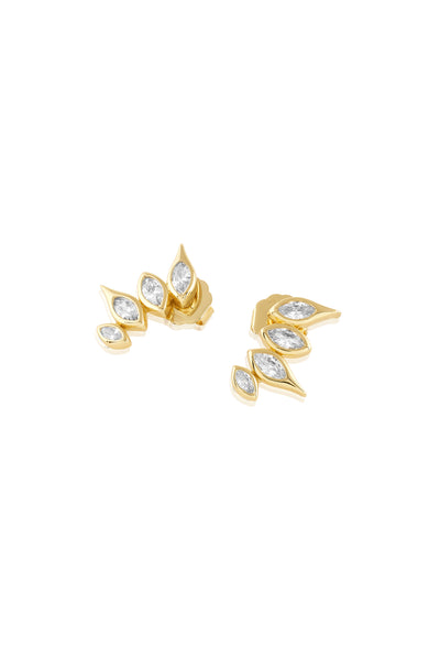 Isharya Punk Tennis Ear Climbers In 18Kt Gold Plated indian designer wear online shopping melange singapore