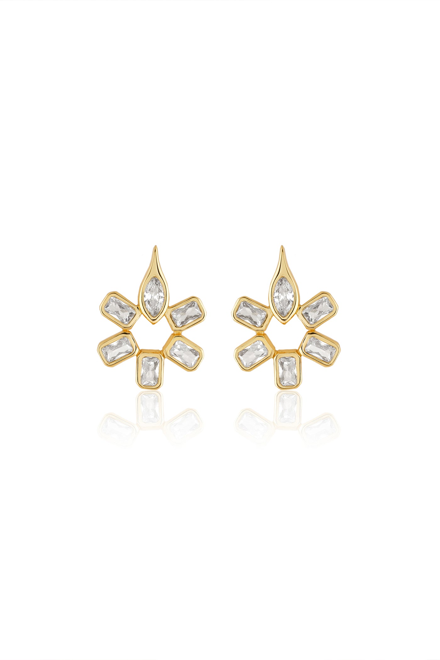 Isharya Punk Tennis Studs In 18Kt Gold Plated indian designer wear online shopping melange singapore
