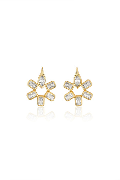 Isharya Punk Tennis Studs In 18Kt Gold Plated indian designer wear online shopping melange singapore
