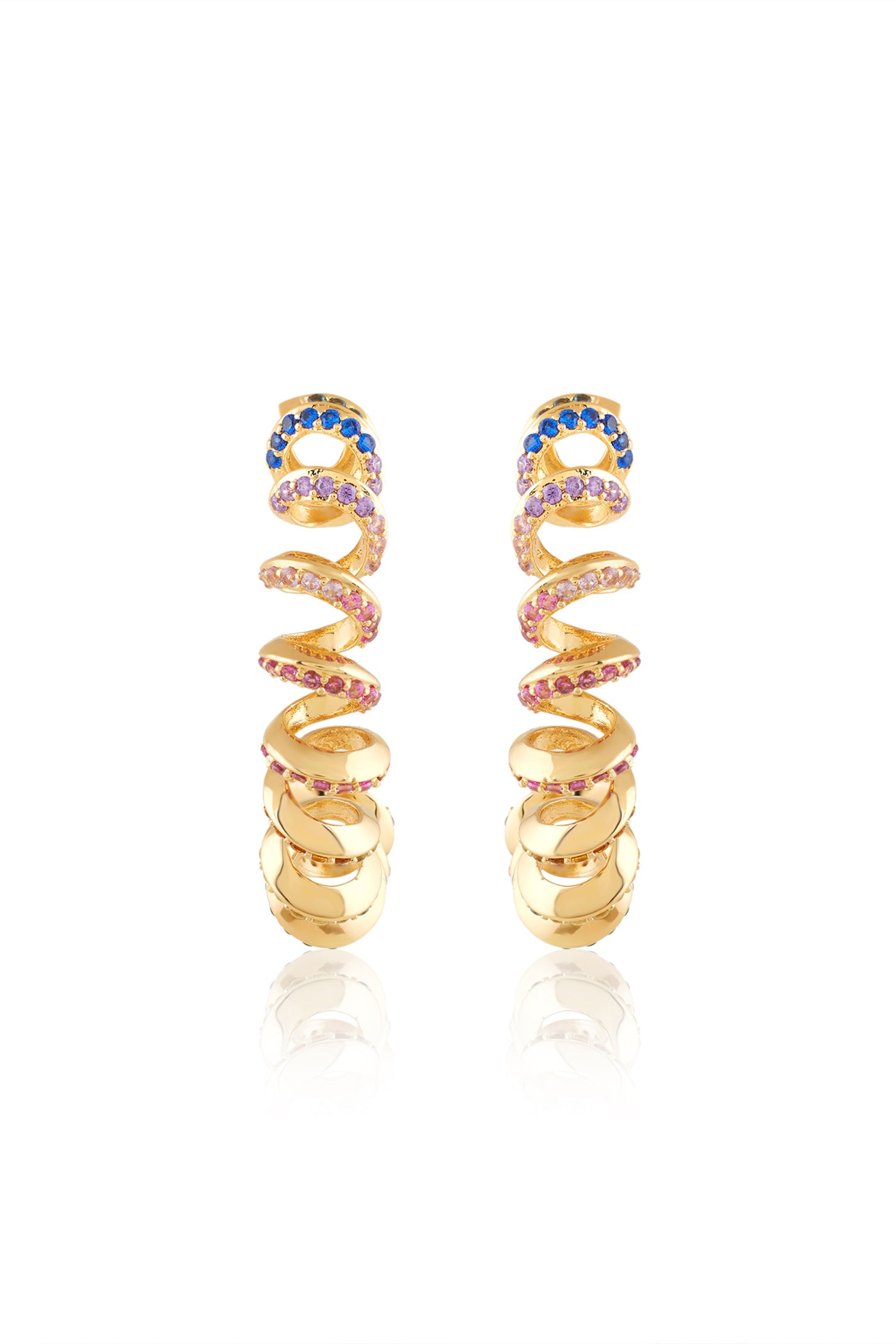 Isharya Rainbow Spiral Hoops 18Kt Gold Plated indian designer wear online shopping melange singapore