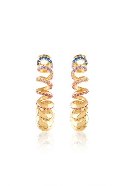 Isharya Rainbow Spiral Hoops 18Kt Gold Plated indian designer wear online shopping melange singapore