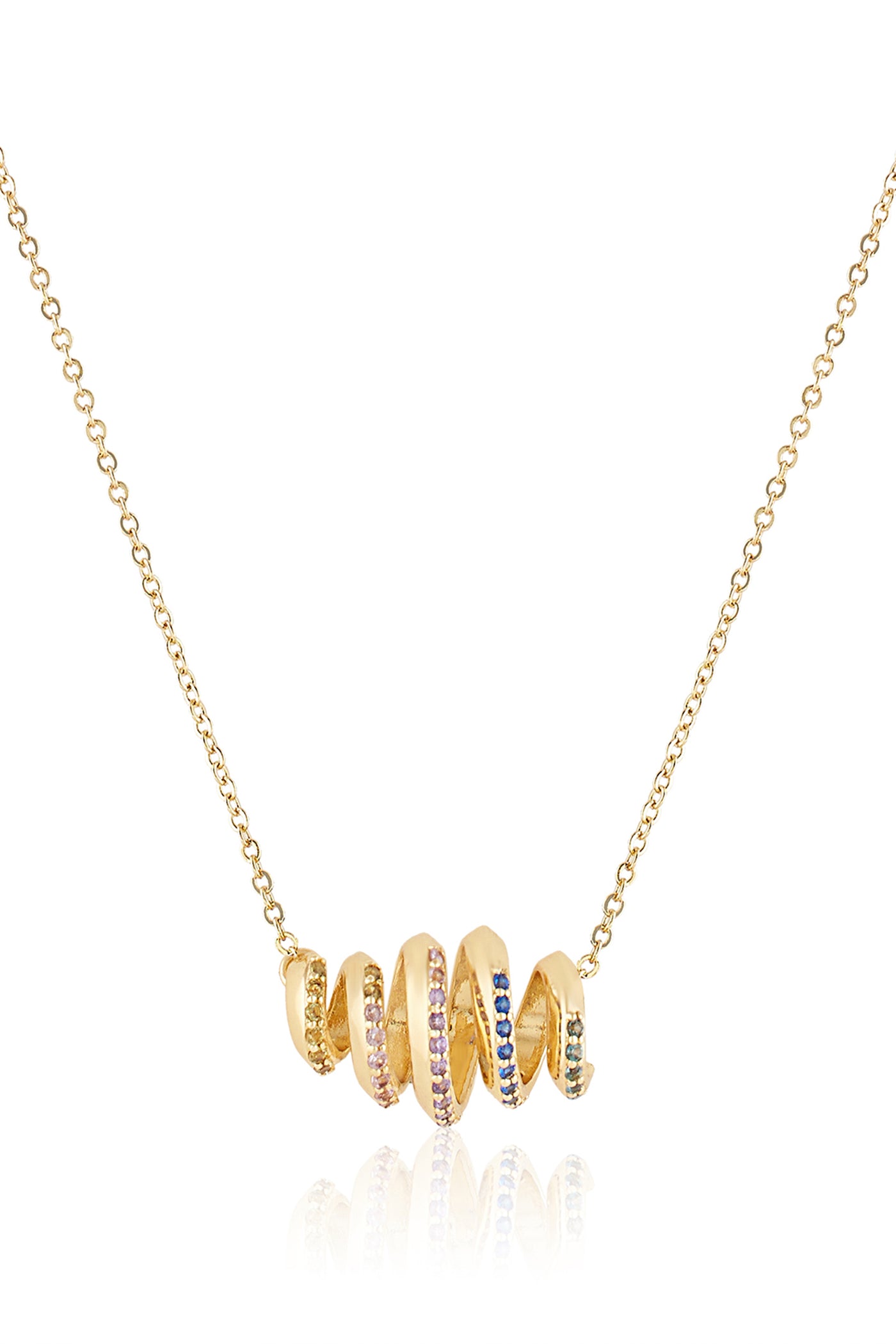 Isharya Rainbow Spiral Necklace 18Kt Gold Plated indian designer wear online shopping melange singapore