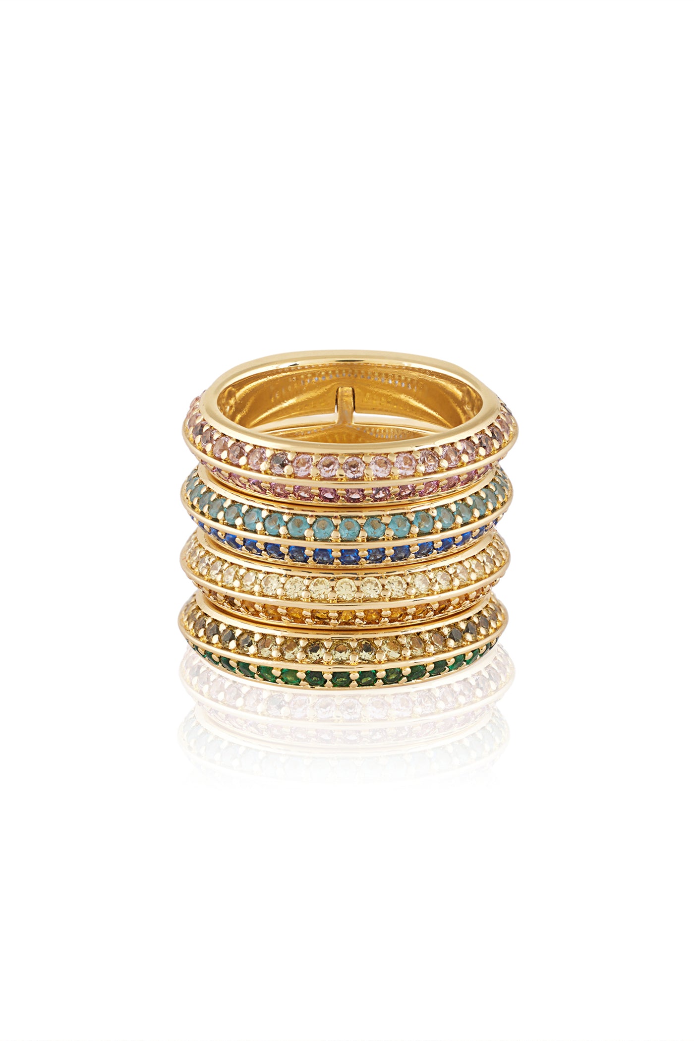 Isharya Rainbow Spiral Ring 18Kt Gold Plated indian designer wear online shopping melange singapore
