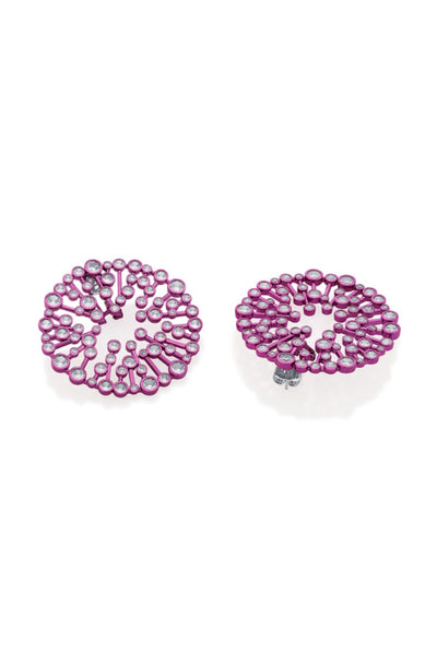 Isharya Rani Pink Starburst Statement Earrings In Colored Plating jewellery indian designer wear online shopping melange singapore