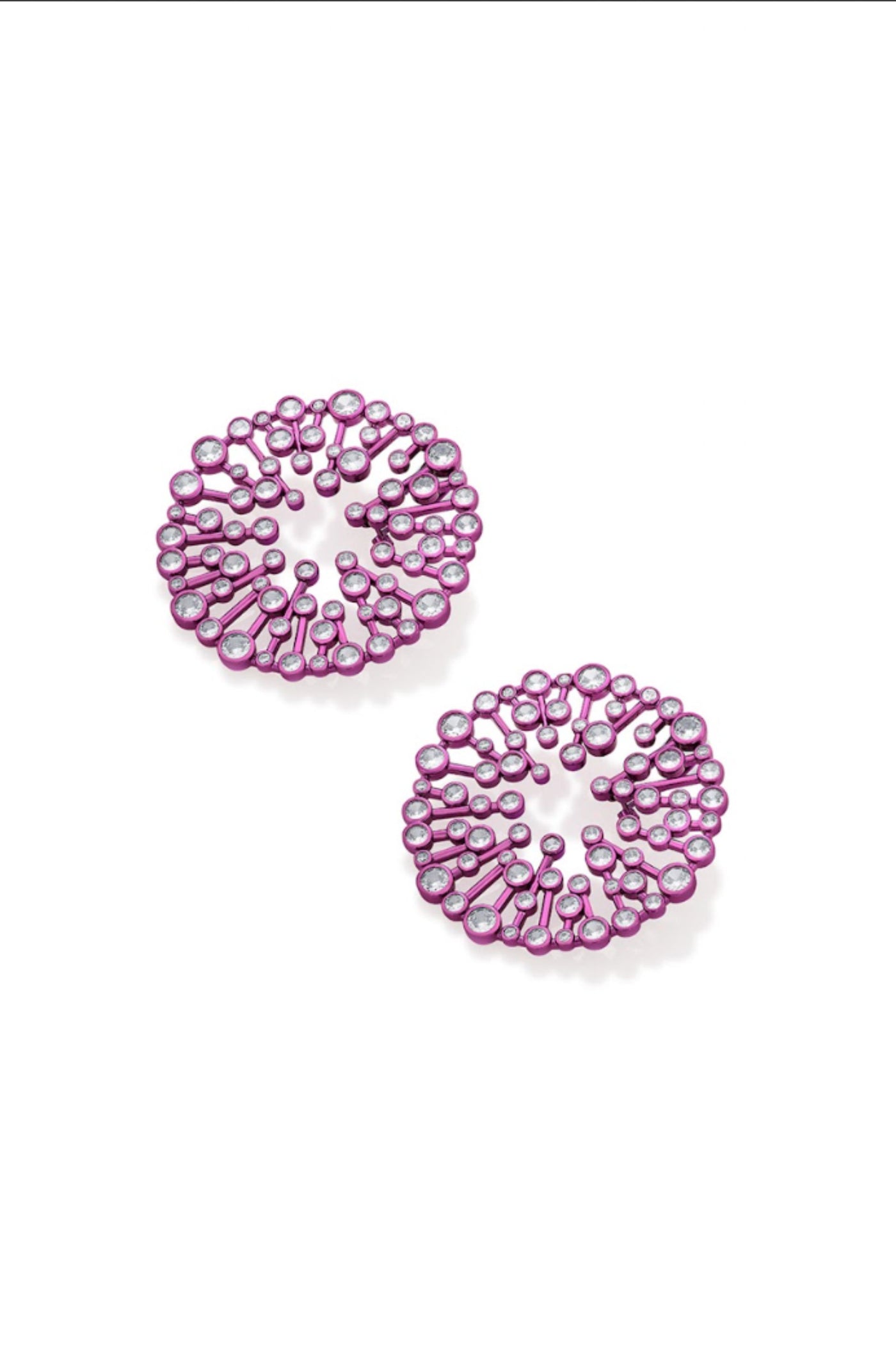 Isharya Rani Pink Starburst Statement Earrings In Colored Plating jewellery indian designer wear online shopping melange singapore