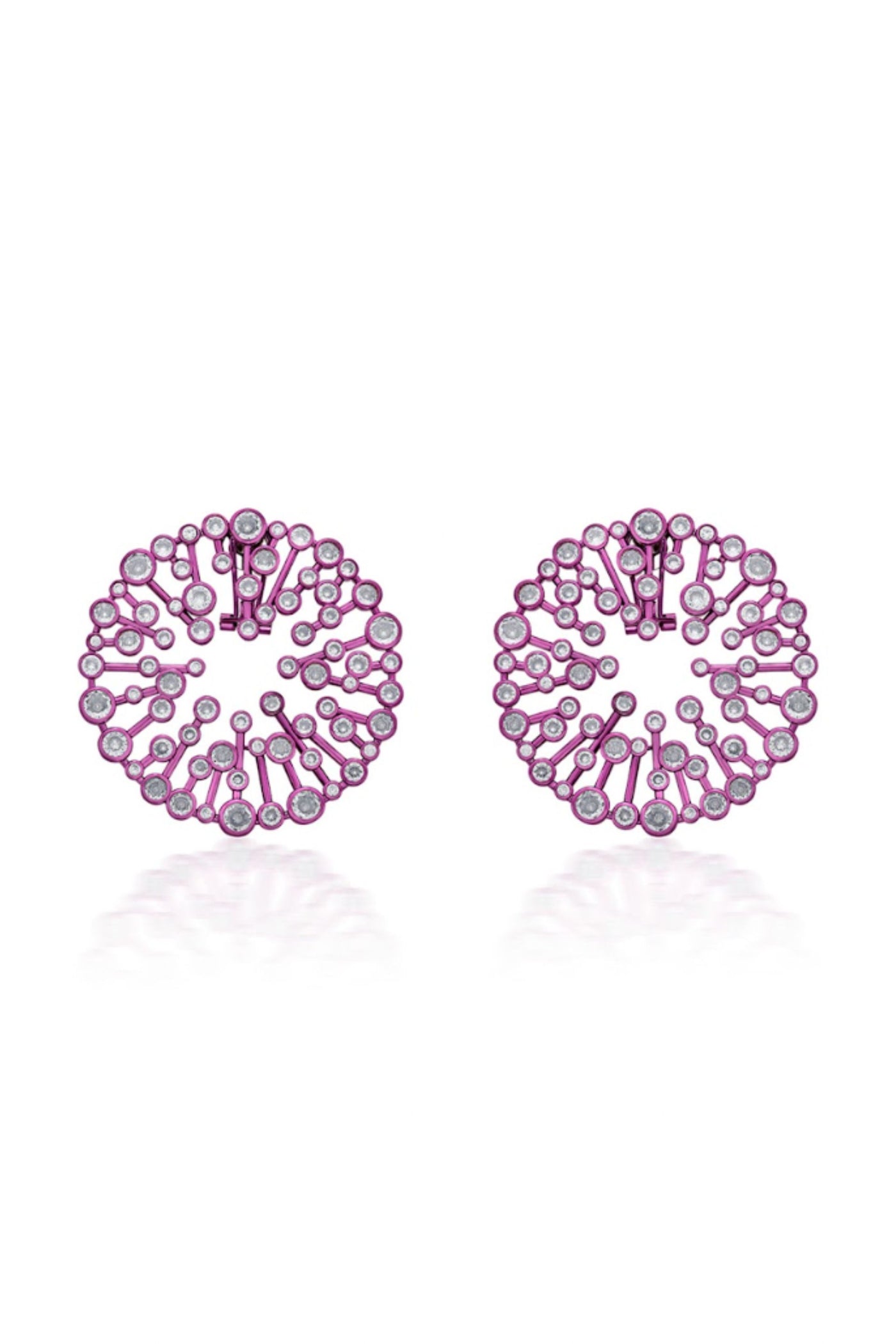 Isharya Rani Pink Starburst Statement Earrings In Colored Plating jewellery indian designer wear online shopping melange singapore