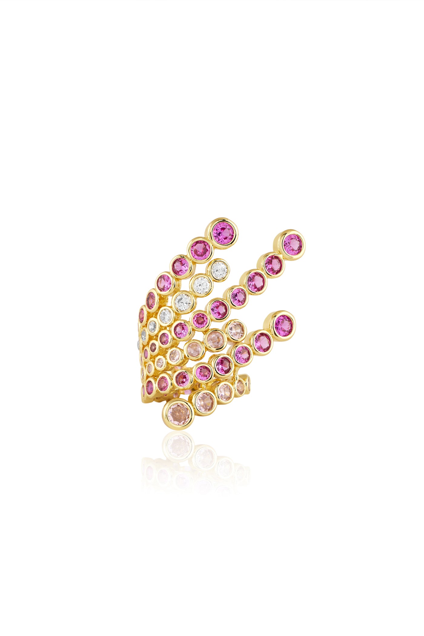 Isharya Red Crystal Galaxy Ring In 18Kt Gold Plated indian designer wear online shopping melange singapore