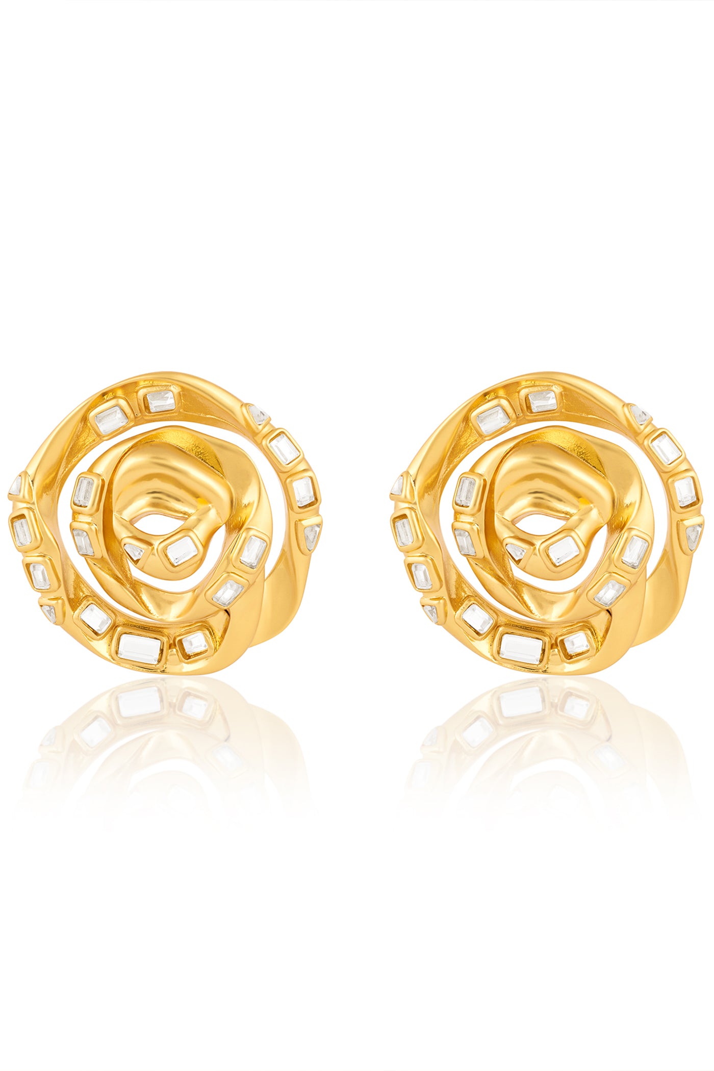 Isharya Rosé Gold Statement Studs indian designer wear online shopping melange singapore