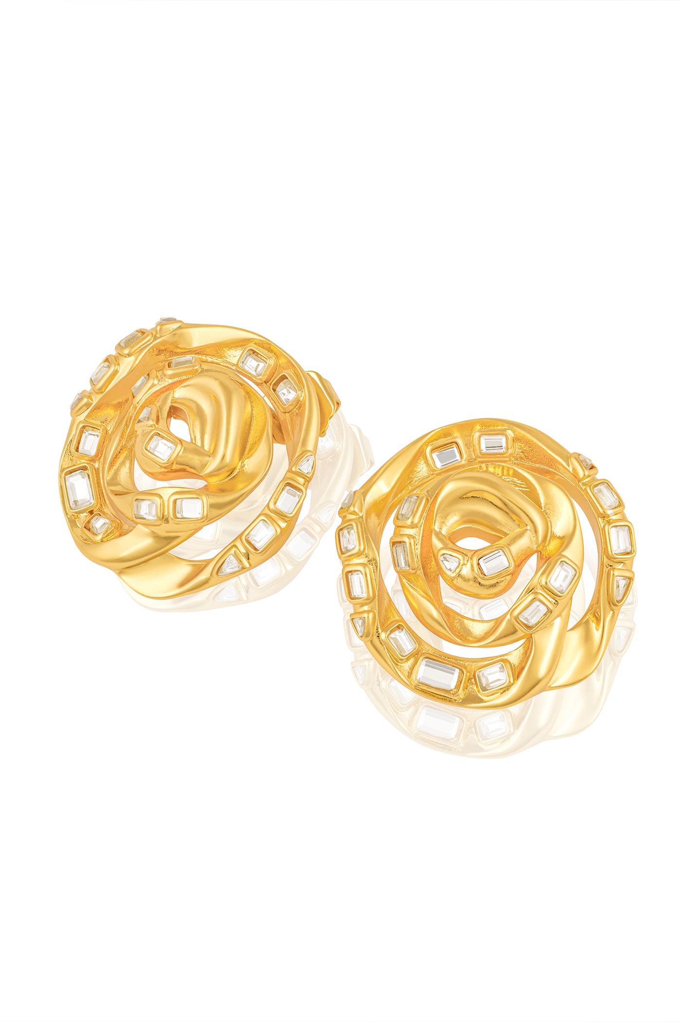 Isharya Rosé Gold Statement Studs indian designer wear online shopping melange singapore