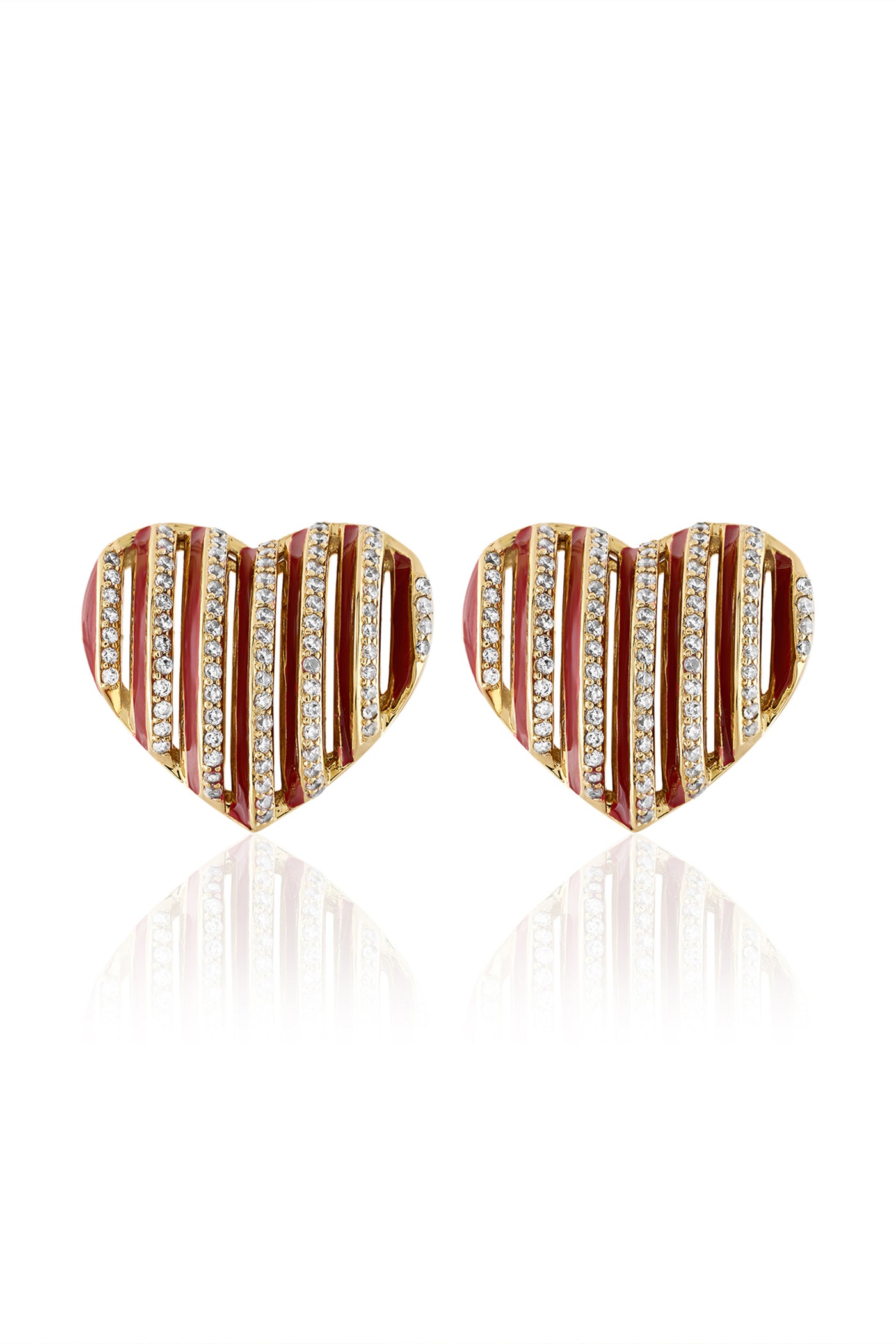 Isharya Ruby Heartbeat Earrings 18Kt Gold Plated indian designer wear online shopping melange singapore