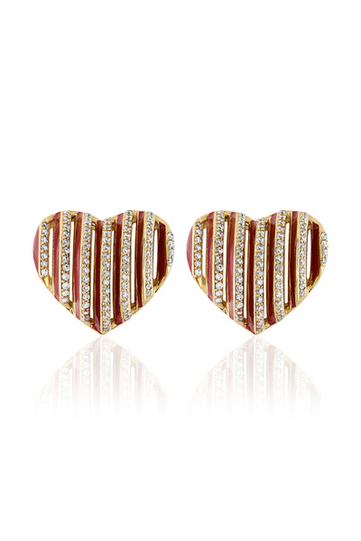 Isharya Ruby Heartbeat Earrings 18Kt Gold Plated indian designer wear online shopping melange singapore