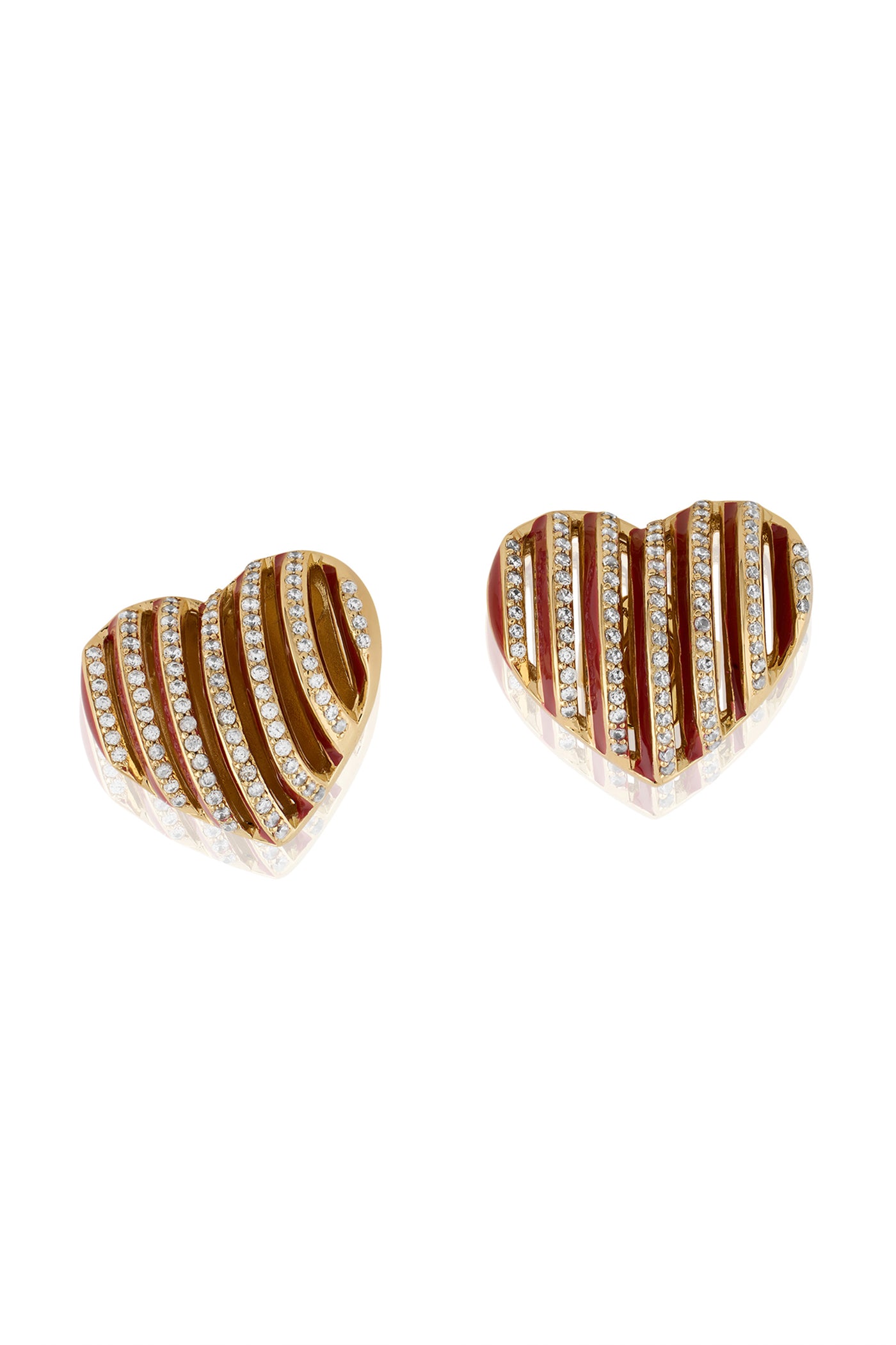 Isharya Ruby Heartbeat Earrings 18Kt Gold Plated indian designer wear online shopping melange singapore