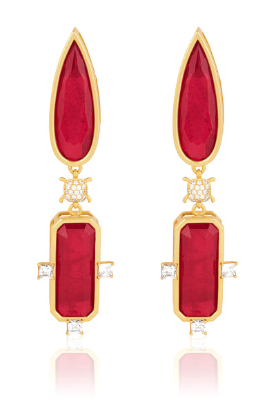 Isharya Ruby Rossette Danglers indian designer wear online shopping melange singapore
