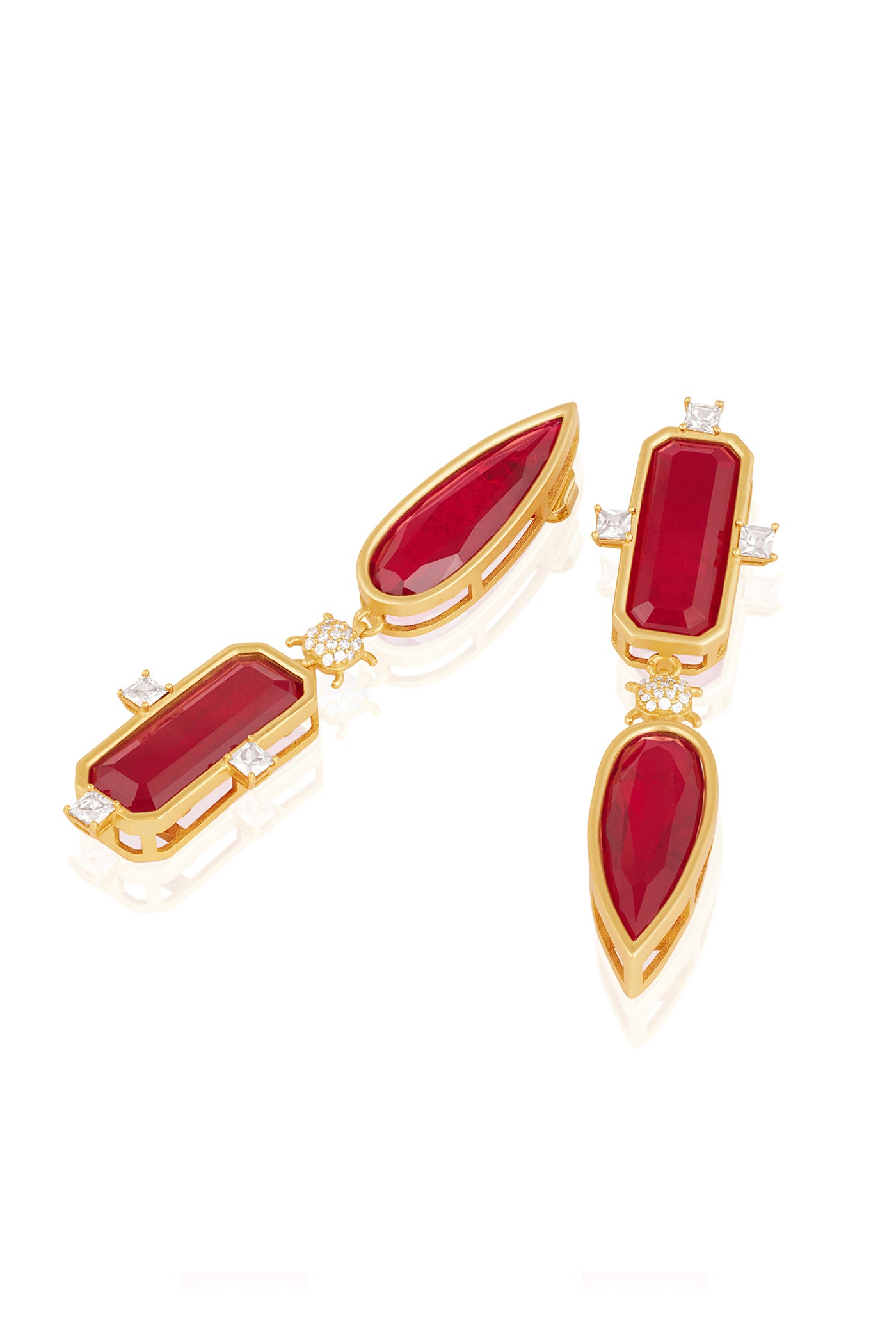 Isharya Ruby Rossette Danglers indian designer wear online shopping melange singapore
