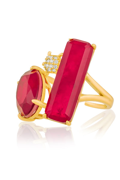 Isharya Ruby Rossette Open Statement Ring indian designer wear online shopping melange singapore