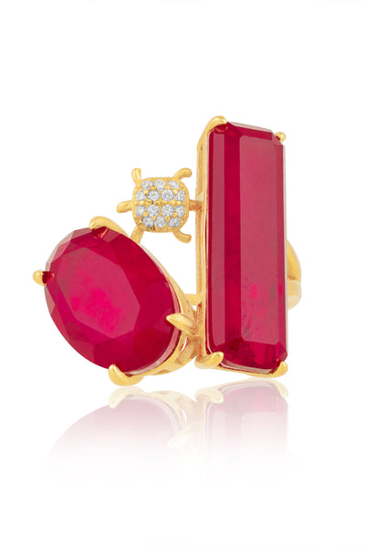 Isharya Ruby Rossette Open Statement Ring indian designer wear online shopping melange singapore