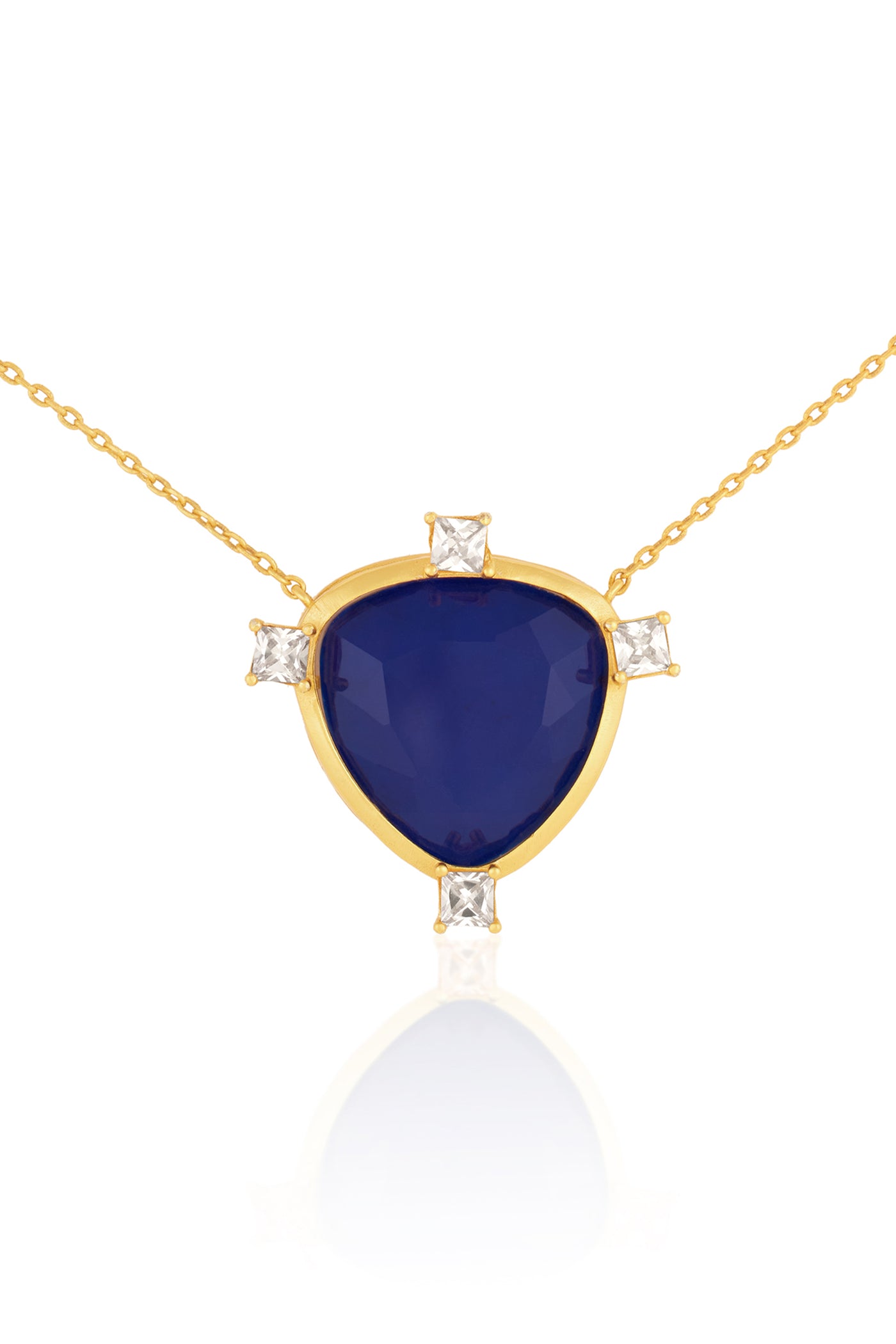 Isharya Sapphire Mirros Layered Necklace indian designer wear online shopping melange singapore