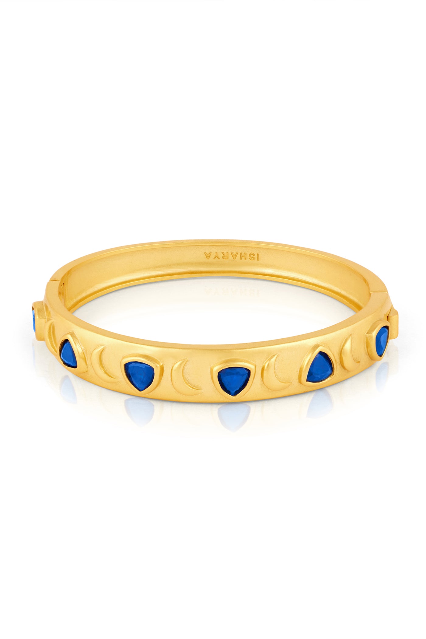 Isharya Sapphire Oval Hinge Bangle indian designer wear online shopping melange singapore