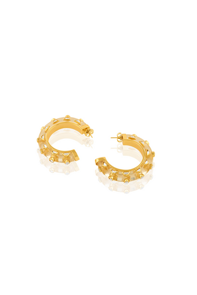 Sona Statement Hoops In 18Kt Gold Plated Online Shopping Indian Designer Wear Isharya Melange Singapore