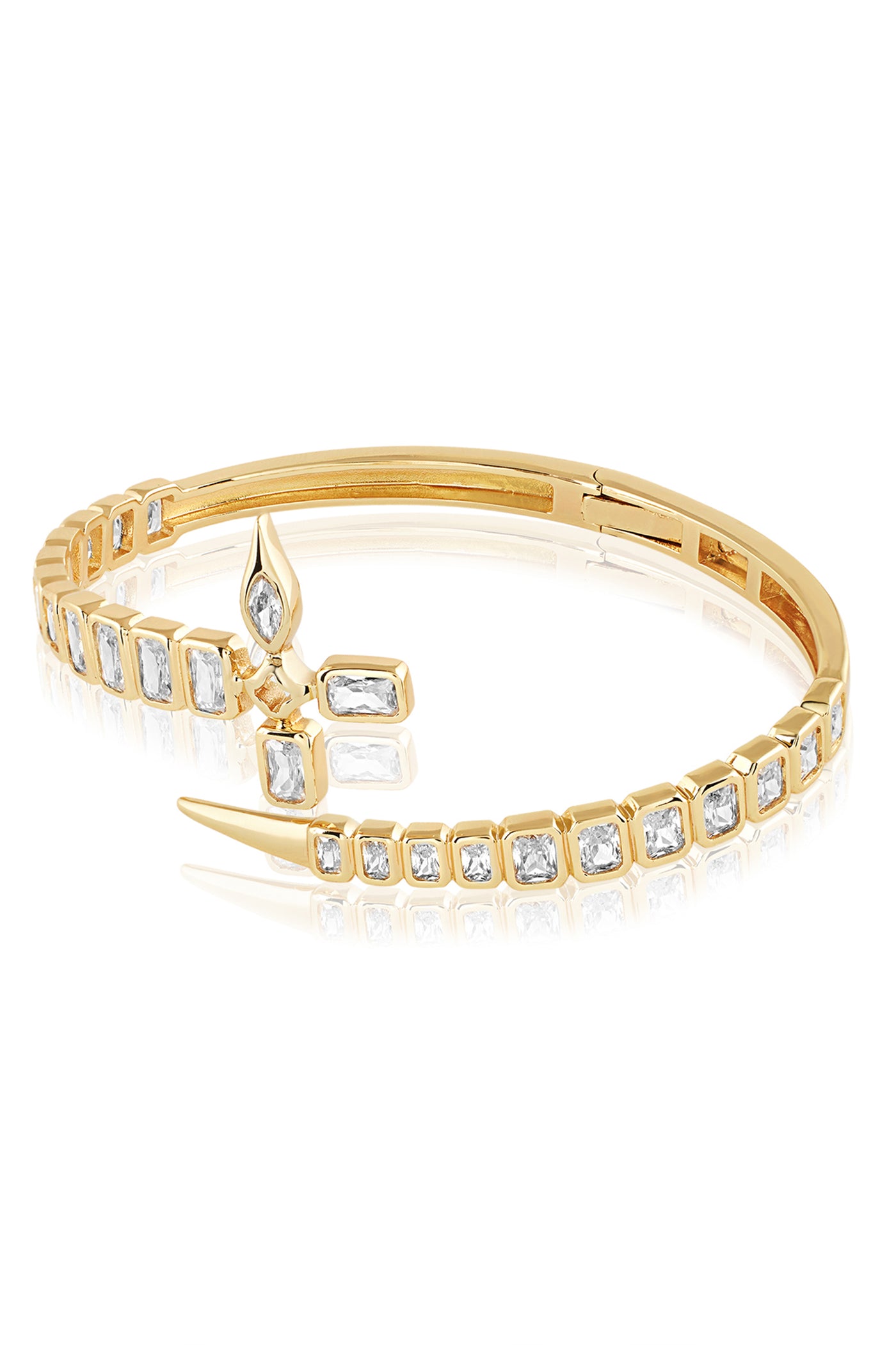 Isharya Tenis Cross Front Open Cuff In 18Kt Gold Plated indian designer wear online shopping melange singapore