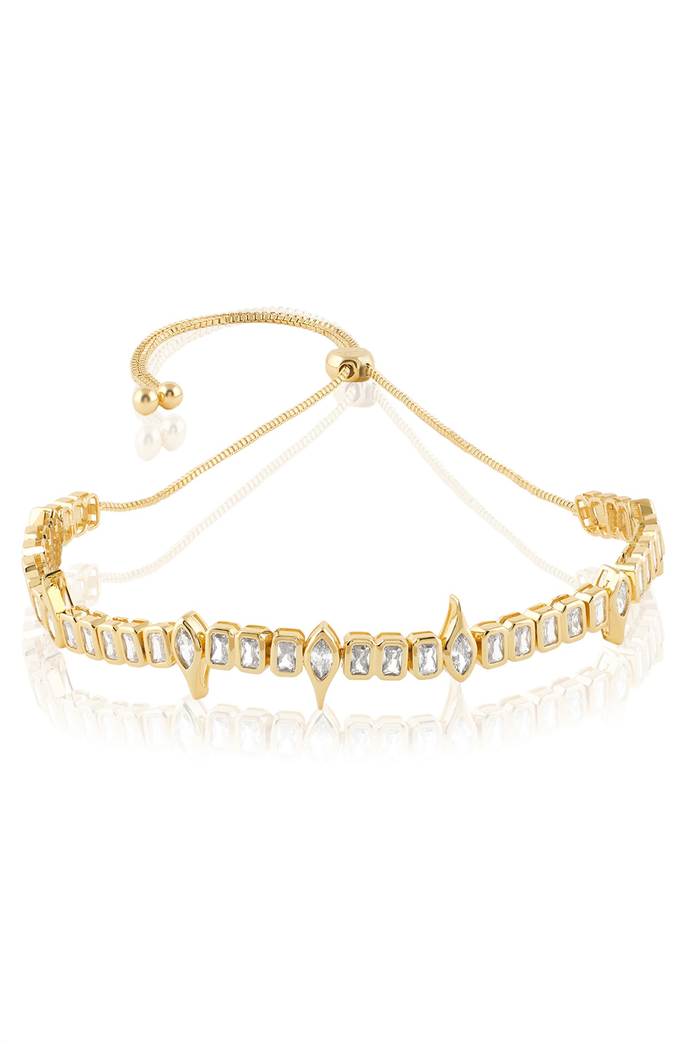 Isharya Tennis Eye Choker Necklace In 18Kt Gold Plated indian designer wear online shopping melange singapore