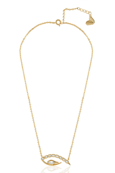 Isharya Tennis Eye Pendant Necklace In 18Kt Gold Plated indian designer wear online shopping melange singapore