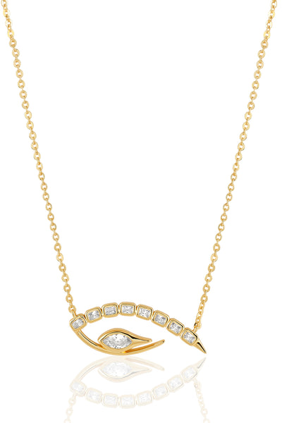 Isharya Tennis Eye Pendant Necklace In 18Kt Gold Plated indian designer wear online shopping melange singapore