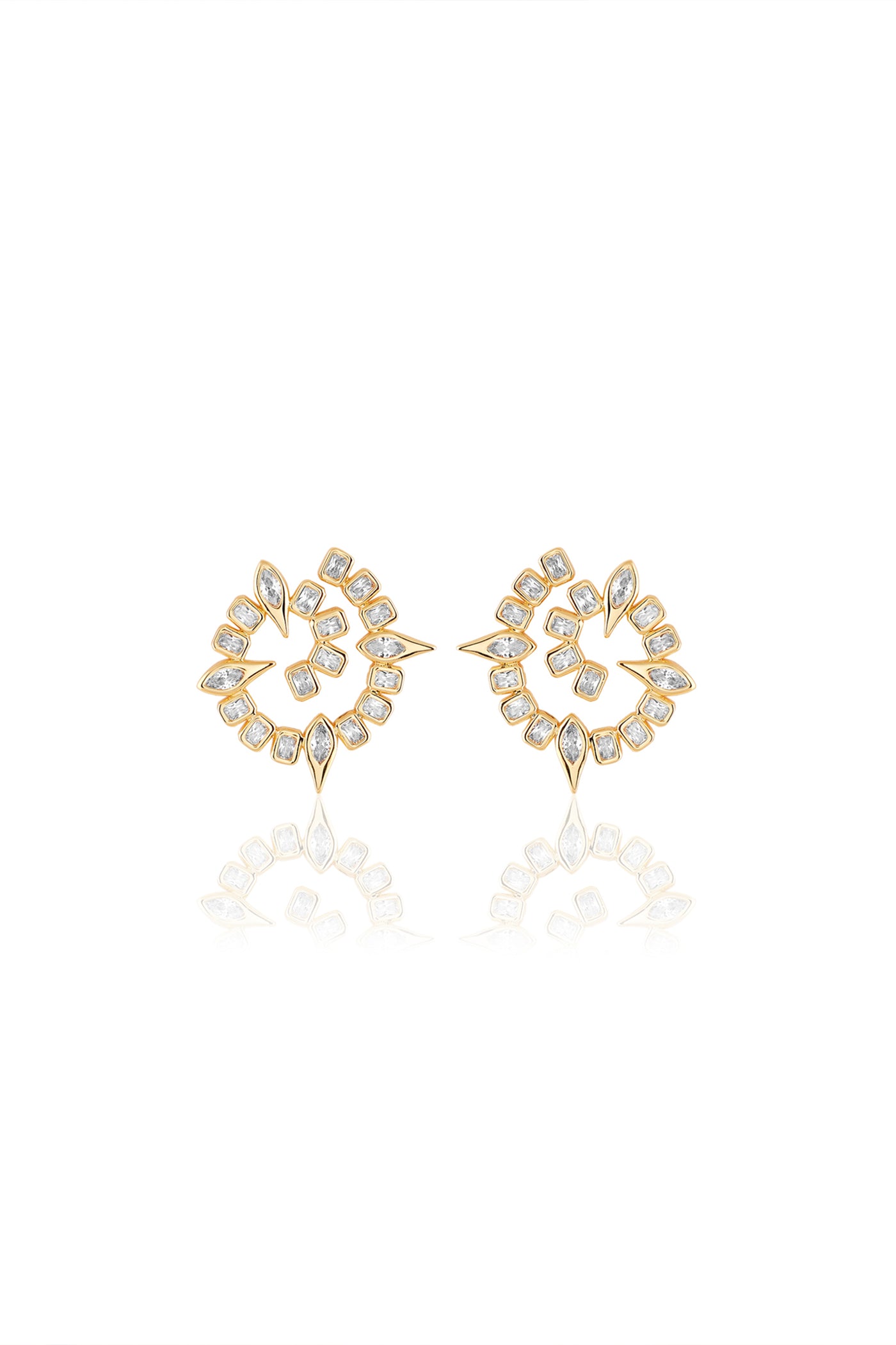 Isharya Tennis Girlie Front Back Earrings In 18Kt Gold Plated indian designer wear online shopping melange singapore