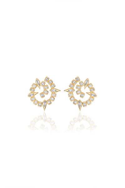 Isharya Tennis Girlie Front Back Earrings In 18Kt Gold Plated indian designer wear online shopping melange singapore