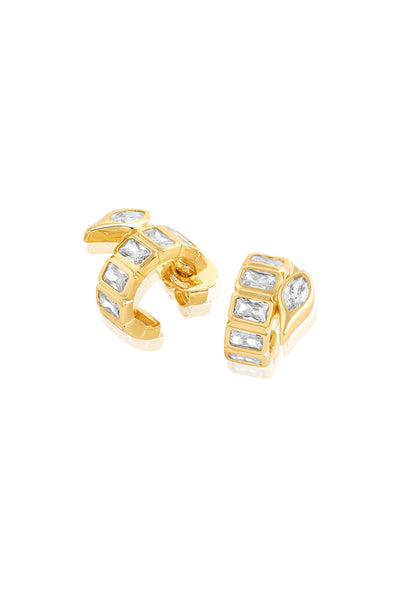 Isharya Tennis Girlie Huggie Earrings In 18Kt Gold Plated indian designer wear online shopping melange singapore