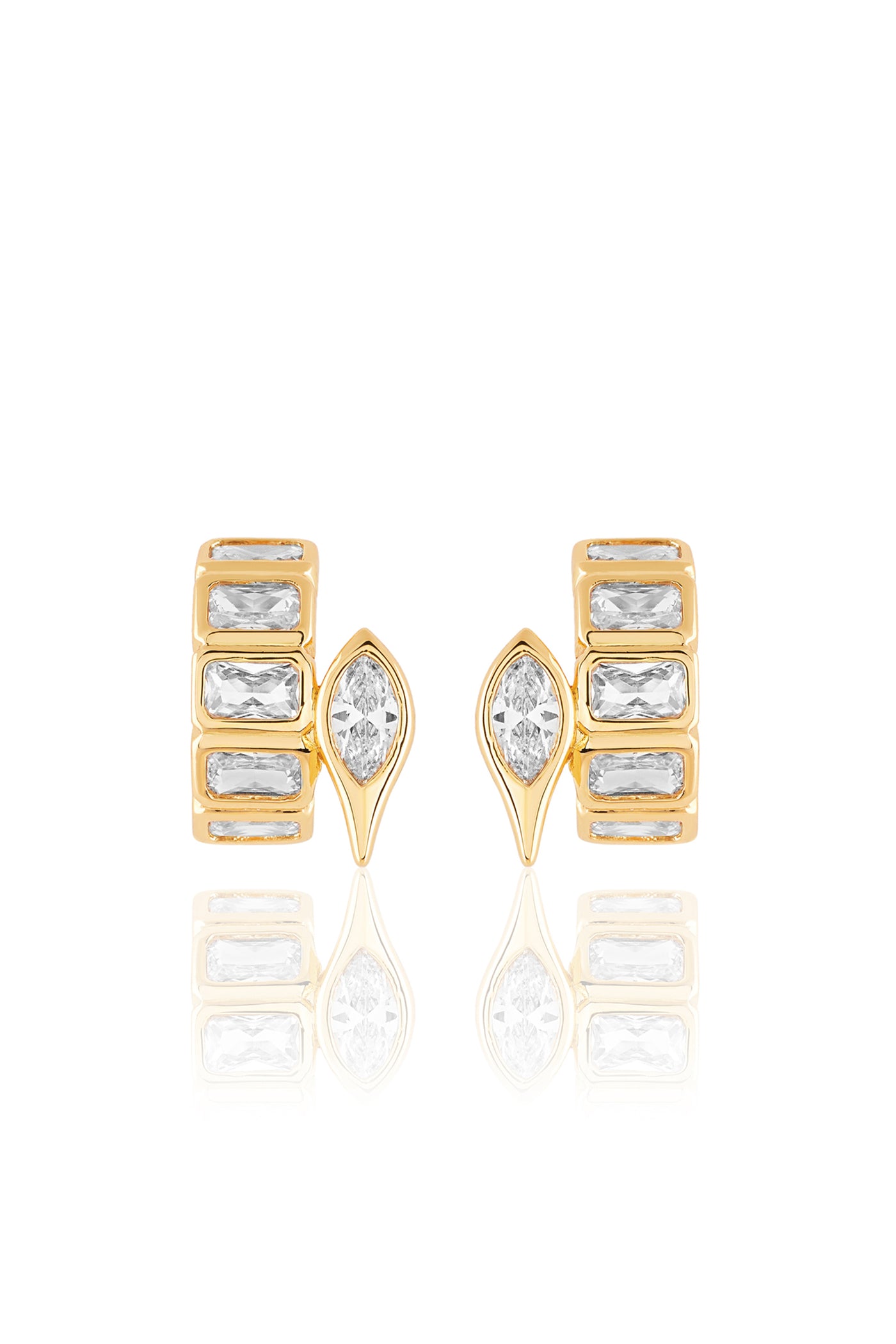 Isharya Tennis Girlie Huggie Earrings In 18Kt Gold Plated indian designer wear online shopping melange singapore